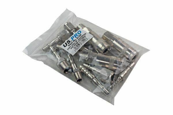 US PRO 12pc Two Touch Quick Release Air Hose Fittings Couplings 8184 - Tools 2U Direct SW