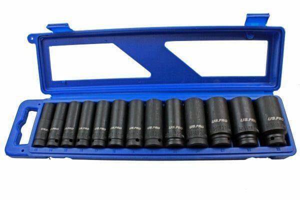 US PRO 13pc 1/2 Dr 12pt Deep Impact Sockets Metric 13 - 32mm 1683 - Tools 2U Direct SW