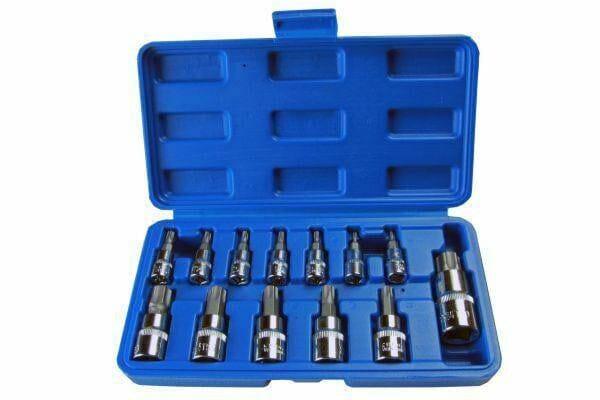 US PRO 13pc Torx Bit Socket Set T8 - T70 1/4" 3/8" 1/2" Drive 2067 - Tools 2U Direct SW