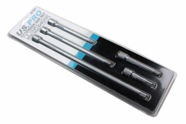 US PRO 1/4" Dr Extension Bar Set 5pc - 50 / 75 / 100 / 150 / 225mm 4157 - Tools 2U Direct SW