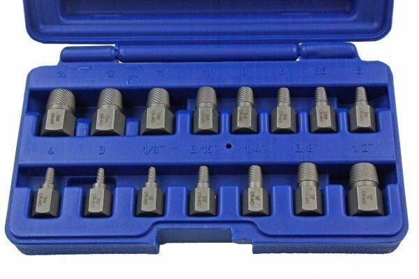 US PRO 15PC Heavy Duty Screw And Stud Extractor Set - Removes Broken Studs & Screws 2637 - Tools 2U Direct SW