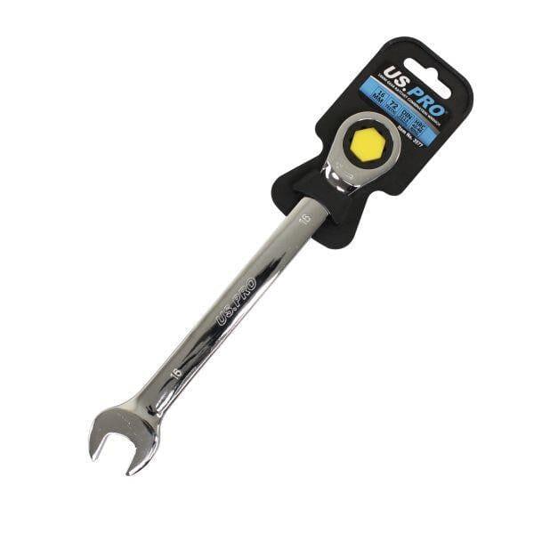 US PRO 16mm Ratchet Spanner Wrench 72 Teeth Open & Ring End Wrench 3577 - Tools 2U Direct SW