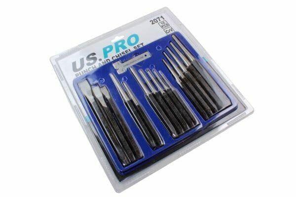 US PRO 16pc Punch & Chisel Set Cold Chisels Center Punch PIN Punch Taper Punch 2071 - Tools 2U Direct SW