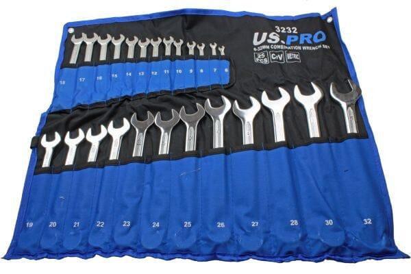 US PRO 25pc Metric Combination Spanner Wrench Set 6 - 32mm 3232 - Tools 2U Direct SW