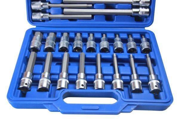 US PRO 30pc 1/2" Dr Hex Allen Key Bit Socket Set Shallow & Deep 5mm - 19mm 3229 - Tools 2U Direct SW