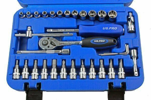 US PRO 33PC 1/4" DR Super Lock Metric Socket, Screwdriver & Hex Bit Set 1381 - Tools 2U Direct SW