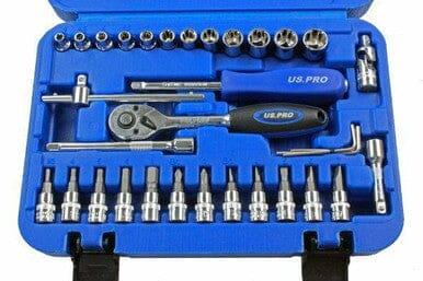 US PRO 33PC 1/4" DR Super Lock Metric Socket, Screwdriver & Hex Bit Set 1381 - Tools 2U Direct SW