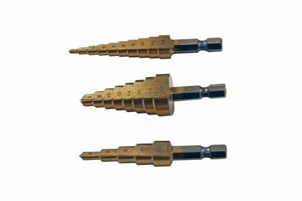 US PRO 3pc HSS Step Drill Titanium Coated Hex Shank 2603 - Tools 2U Direct SW