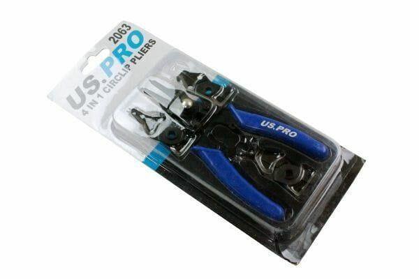 US PRO 4 In 1 Circlip Pliers, Snap Ring Pliers, Internal External 2063 - Tools 2U Direct SW