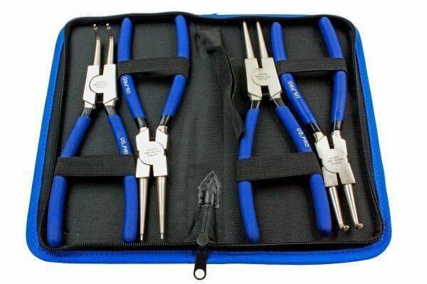 US PRO 4 Piece 9" NI-FE Finish Circlip Plier Set In Zip Case 1822 - Tools 2U Direct SW