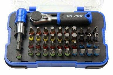 US PRO 43PC Bit Set With Hex Bit Ratchet 1361 - Tools 2U Direct SW