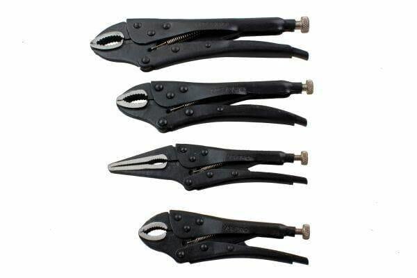 US PRO 4pc Locking Pliers Set 5" 6.5" 7" 10" Mole Vice Clamp 1676 - Tools 2U Direct SW