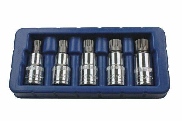 US PRO 5 Piece 1/2" Drive Spline Triple Square Bit Sockets M10 - M18 2076 - Tools 2U Direct SW