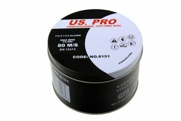 US Pro 50 Pack Professional 115 X 1.0 X 22.2mm Cutting Discs Stainless Steel B8151 - Tools 2U Direct SW