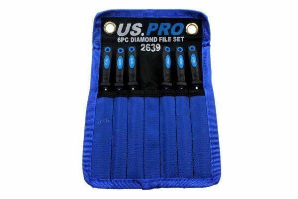 US PRO 6pc Diamond File Set 175mm 2639 - Tools 2U Direct SW