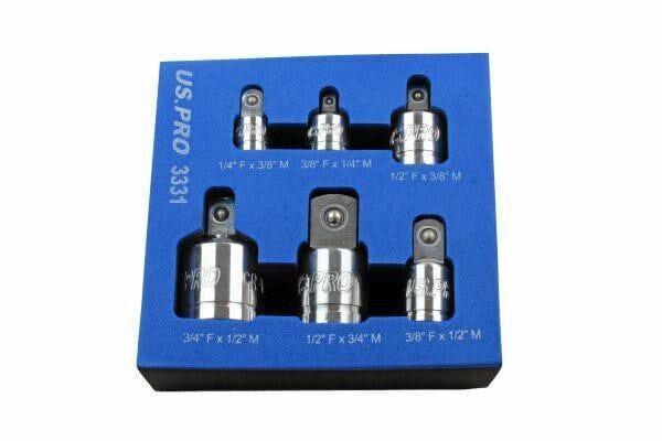 US PRO 6pc Socket Adaptor Set - Reducer Set - Step Up And Step Down 3331 - Tools 2U Direct SW