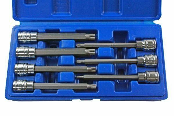 US PRO 7pc 3/8"dr 110mm Long Spline Bit Socket Set 4 - 10mm 1496 - Tools 2U Direct SW