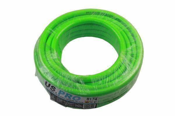 US PRO 8mm X 10 Meters HI Vis Green Hybrid Quick Release Air Hose 8174 - Tools 2U Direct SW