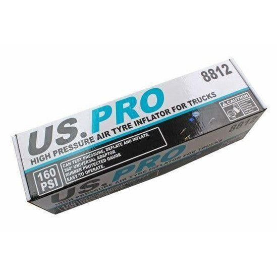 US PRO High Pressure Air Tyre Inflator Gauge for HGV Commercial 0-160 PSI 8812 - Tools 2U Direct SW