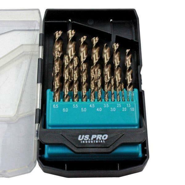 US PRO INDUSTRIAL 19pc HSS Cobalt Metric Drill Bit Set 1 - 10mm 2643 - Tools 2U Direct SW