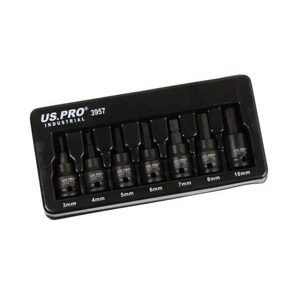 US PRO INDUSTRIAL 7PC 3/8" DR Impact Hex Bit Socket Set H3 - H10 3957 - Tools 2U Direct SW