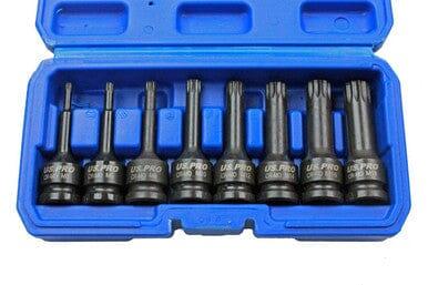 US PRO INDUSTRIAL 8 Piece 1/2" Impact spline Socket Bit Set M5 - M18 Bits 1690 - Tools 2U Direct SW