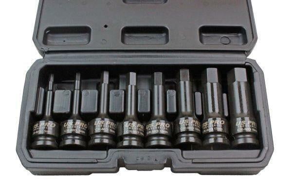 US PRO INDUSTRIAL 8pc 1/2" Impact Hex Bit Socket Set Impact Allen Keys H5 To H19 1378 - Tools 2U Direct SW