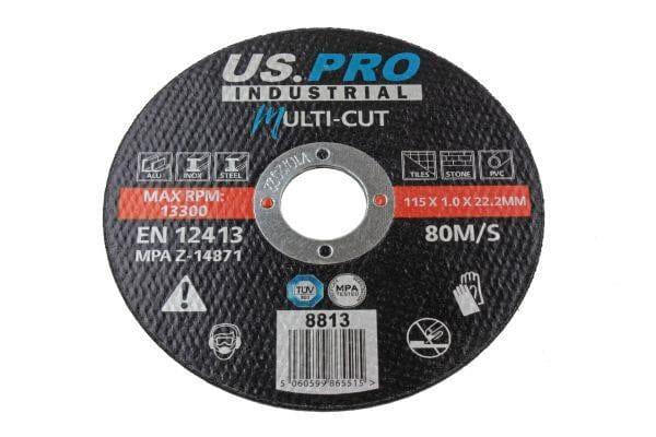 US PRO INDUSTRIAL High Performance Multi Cut Discs 115mm x 1.0mm x 22.2mm 50PK 8813 - Tools 2U Direct SW