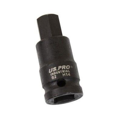 US PRO INDUSTRIAL M14 X 55MM 1/2" DR Impact Hex Allen Bit Socket 3854 - Tools 2U Direct SW