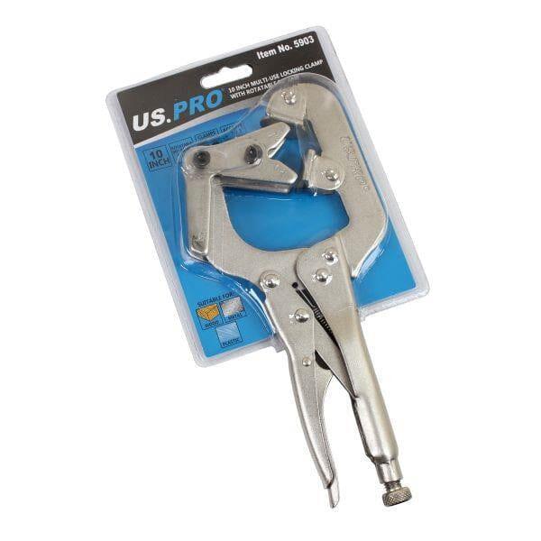 US PRO Tools 10" Multi-use Locking Clamp With 2 Size Rotatable 90° Jaw mole 5903 - Tools 2U Direct SW