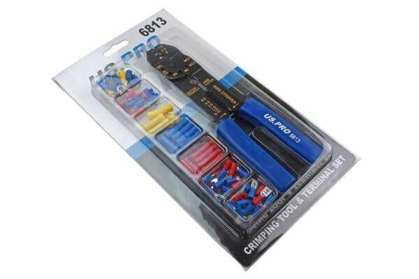 US PRO Tools 101 Piece Crimping Tool & Terminal Set - Terminal Connector Set 6813 - Tools 2U Direct SW