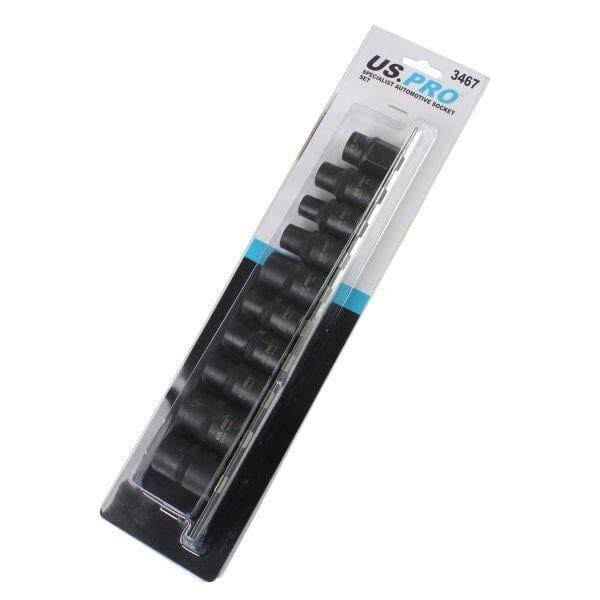 US PRO Tools 10pc 1/2" Dr Specialist Automotive Sockets M6S M8S M10S M12S 20mm 10point 5 sided Sockets 3467 - Tools 2U Direct SW