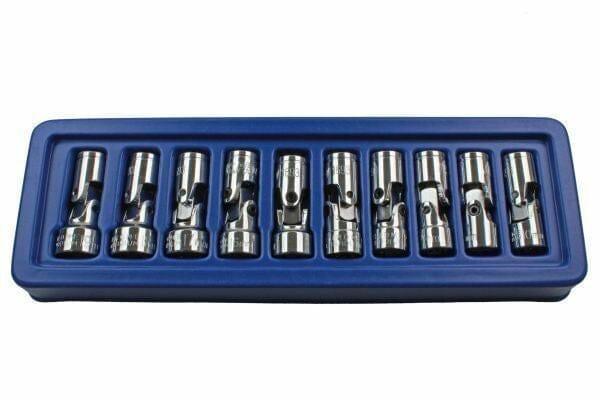 US PRO Tools 10pc 3/8dr Flexi Flexible Universal Sockets Set Metric 1693 - Tools 2U Direct SW