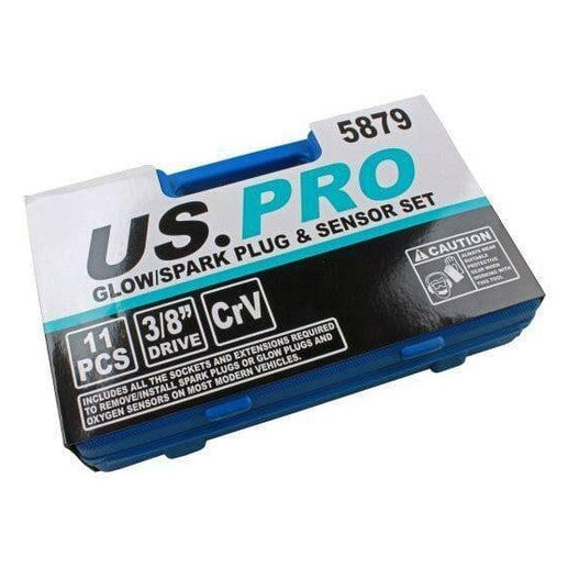 US PRO Tools 11pc 3/8" DR Glowplug Sparkplug & Sensor Socket Set 5879 - Tools 2U Direct SW