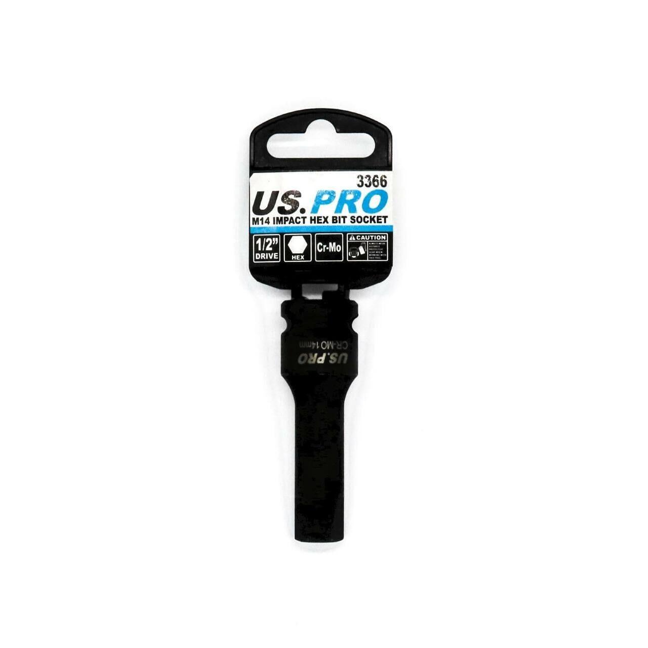 thumbnail image 2 of US PRO Tools 1/2” Drive Impact Hex Bit Socket – M14 X 78mm, Model 3366 2 of 6