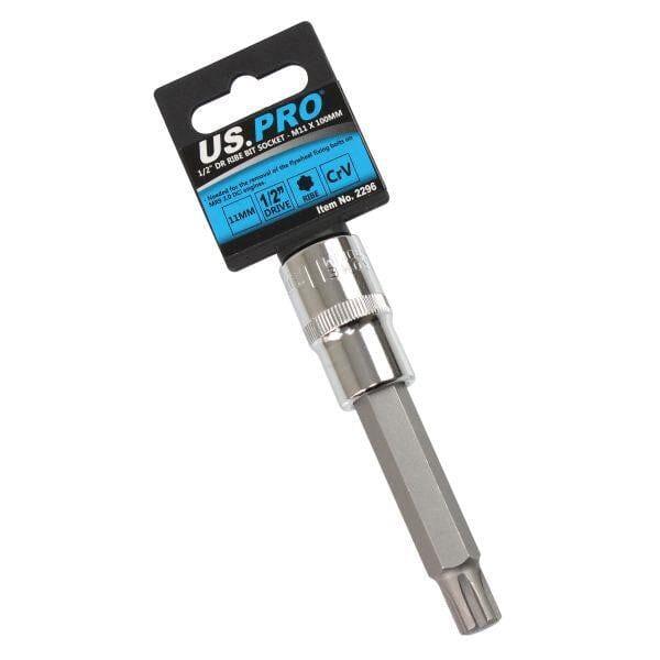 US PRO Tools 1/2" DR Ribe Bit Socket M11 X 100MM Subaru Flywheel Tool 2296 - Tools 2U Direct SW