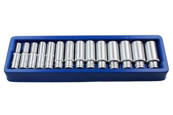 US PRO Tools 14pc 3/8" Dr Deep Metric Sockets Satin Finish 8 - 21mm 1493 - Tools 2U Direct SW