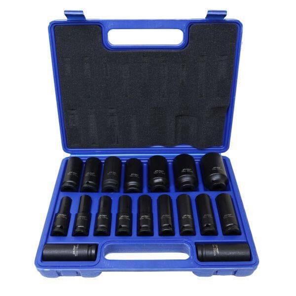 US PRO Tools 18PC 1/2" DR 6PT European Deep Impact Sockets 10 - 32mm 3923 - Tools 2U Direct SW