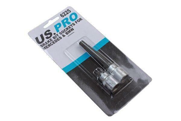 US PRO Tools 2 Piece 3/8" Drive Mercedes BMW Brake Bit Sockets H7 & H9 6225 - Tools 2U Direct SW