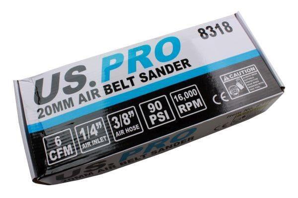 US PRO Tools 20mm Air Belt Sander With Sanding Belts 8318 - Tools 2U Direct SW