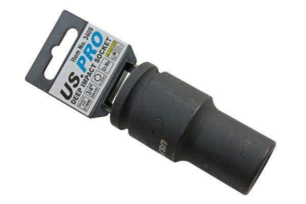 US PRO Tools 21mm 3/4" Dr Deep Impact Socket 6pt Single Hex 3409 - Tools 2U Direct SW