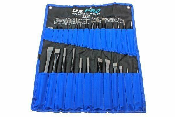 US PRO Tools 28pc Punch & Chisel Tool Set, Punches and Chisels 2232 - Tools 2U Direct SW