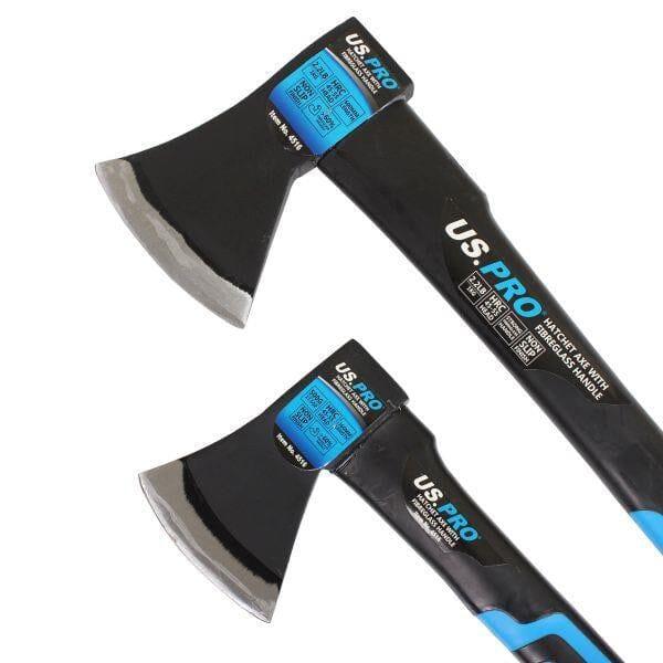 US PRO Tools 2PC Hatchet Axes With Fibreglass Handle Log Splitting Maul 500g & 1KG 4516 - Tools 2U Direct SW