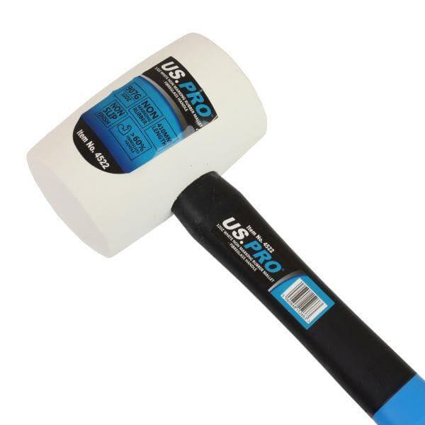 US PRO Tools 32oz White Rubber Mallet Non Marking Hammer Face Fibreglass 4522 - Tools 2U Direct SW