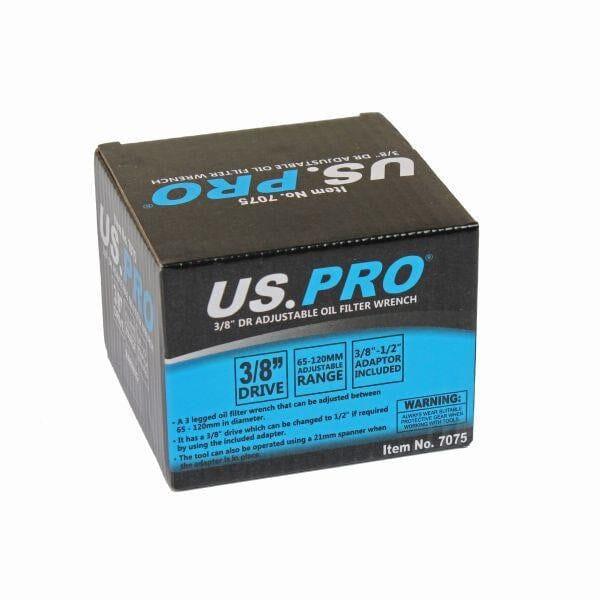 US PRO Tools 3/8" DR Adjustable Oil Filter Wrench 7075 - Tools 2U Direct SW