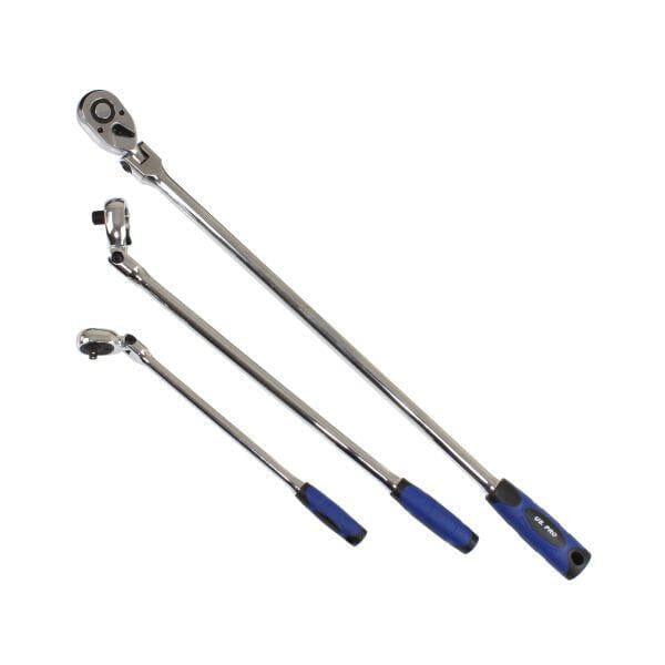 US PRO Tools 3pc Extra Long Flexible Ratchet Set 1/4", 3/8" & 1/2" Drive 4207 - Tools 2U Direct SW