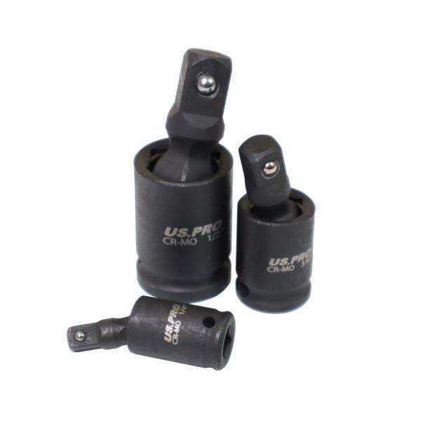 US PRO Tools 3pc Impact Universal Wobble Joint Set 1/4", 3/8" ,1/2" Drives 3977 - Tools 2U Direct SW