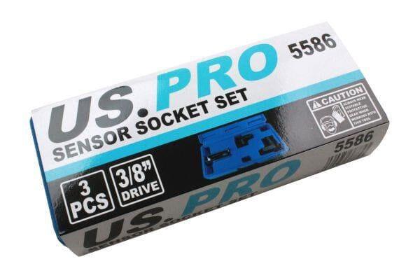 US PRO Tools 3pc Oxygen Sensor Socket Wrench Set 5586 - Tools 2U Direct SW