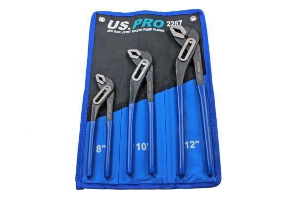 US PRO Tools 3pc Water Pump Pliers Set Box Joint Swan Neck Waterpump Pliers 2267 - Tools 2U Direct SW