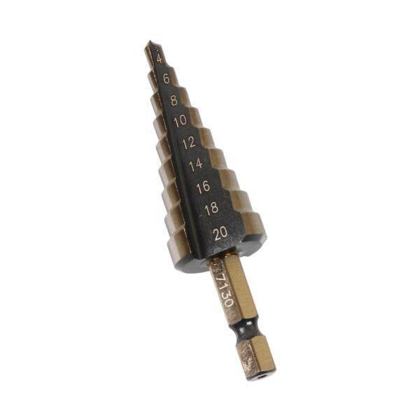 US PRO Tools 4 - 20mm HSS-G+ Step Drill Step Cone 1/4" Hex Shank 7130 - Tools 2U Direct SW